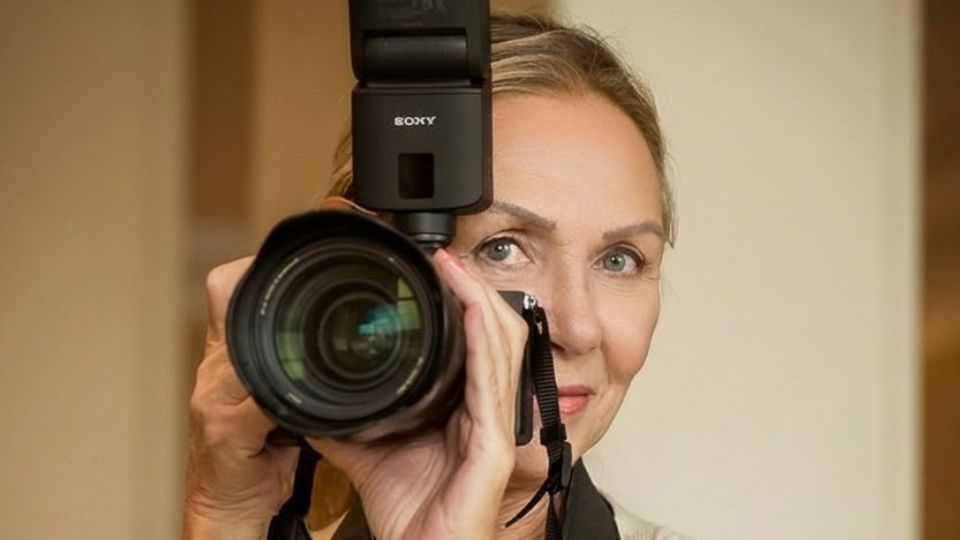Polina portrait with camera